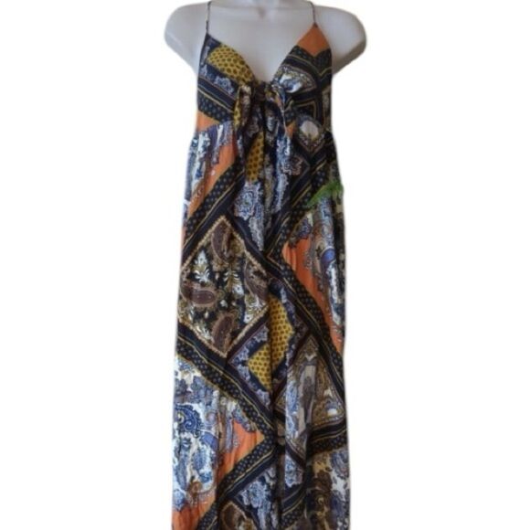 H&M Bohemian Patchwork Paisley Handkerchief Maxi Dress - Picture 11 of 11